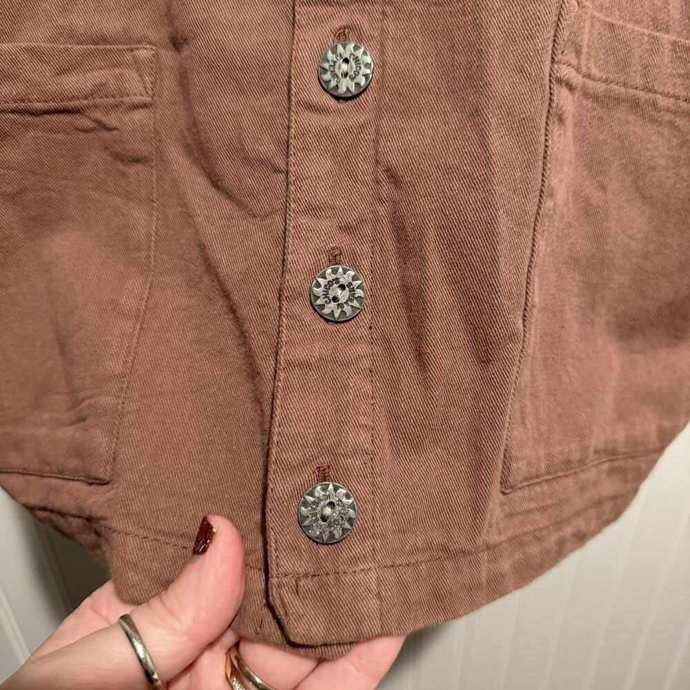Vintage Chicos Cotton Longline Vest Lagenlook Light Brown Size Large - Picture 3 of 5